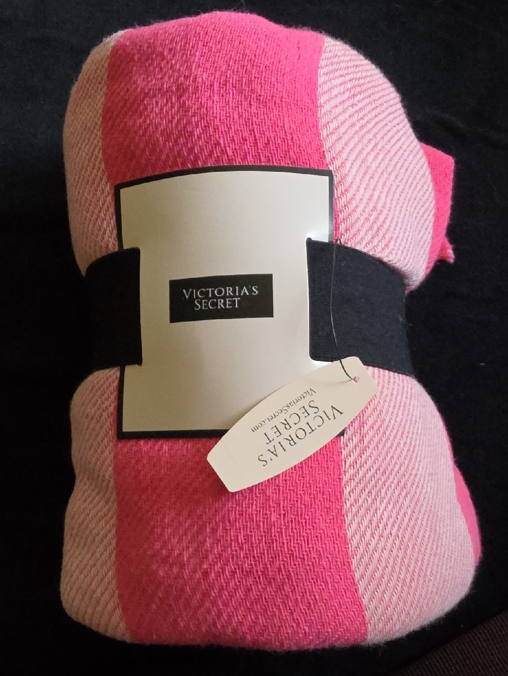 Victoria's Secret Pink Two-Tone Striped Throw